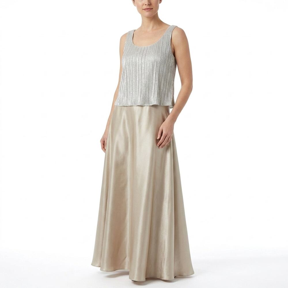 Cachet Gold Layered Maxi Lightweight Dress Women Size 14